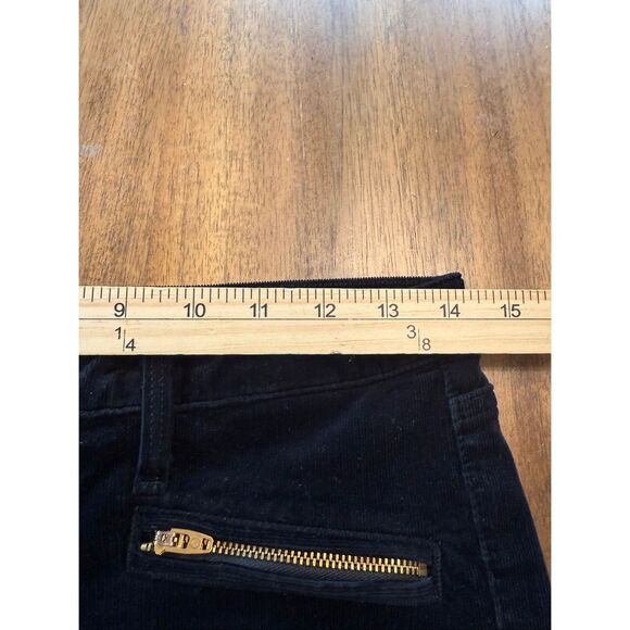 Adriano Goldschmied Pants Womens 28R Black Cords Moto Stevie Ankle Slim Straight - Picture 5 of 7